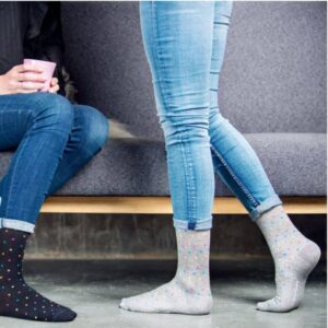 SupCare Stützstrümpfe grau mit bunten Punkten